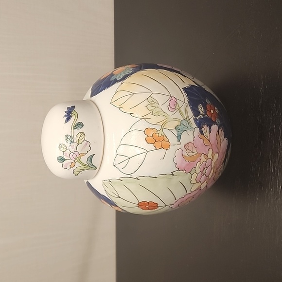 Other - Vintage Tobacco Leaf Hand Painted Asian Ginger Jar 5” Tall